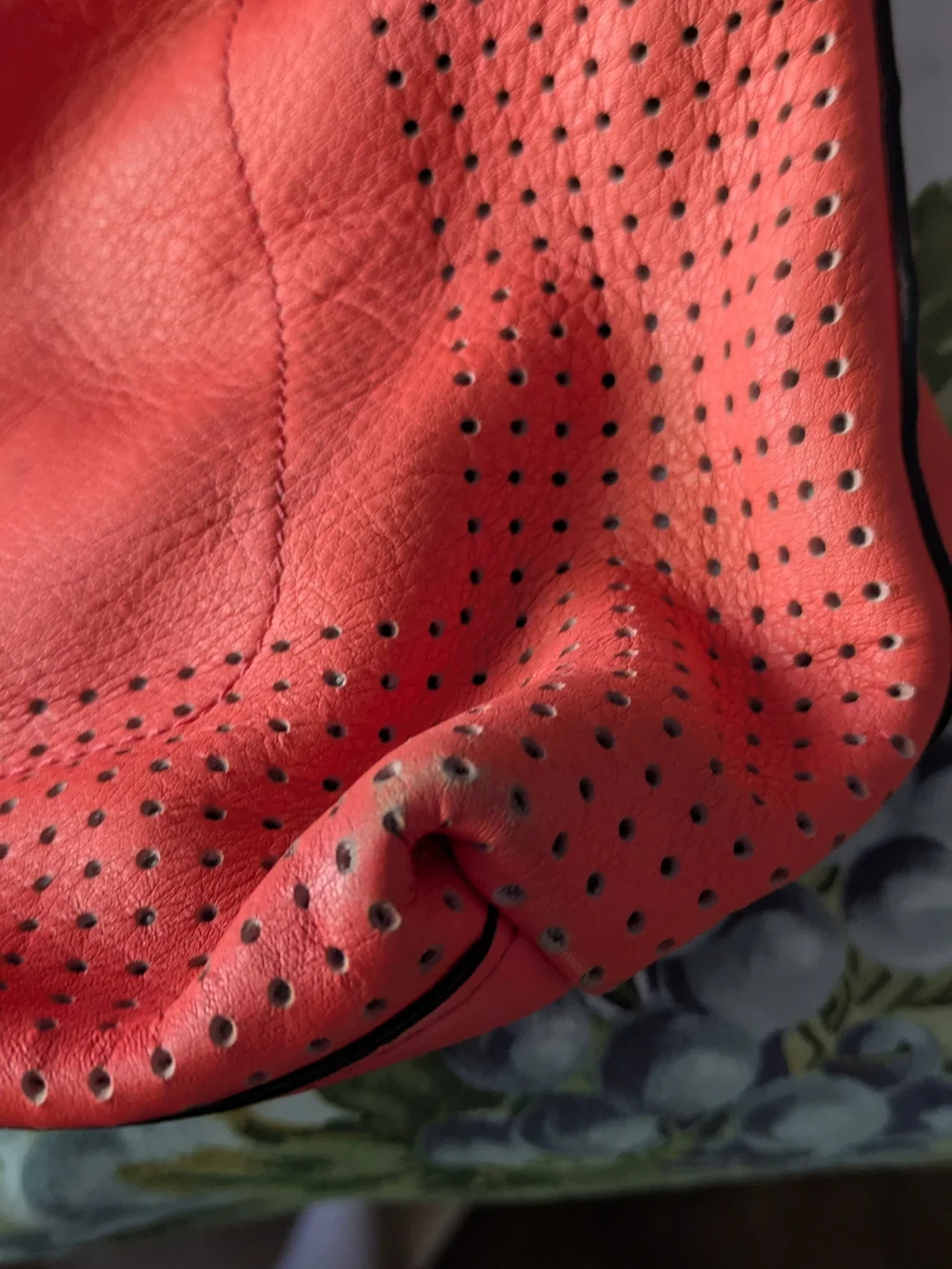 COACH 2012 Coral Leather Perforated Shoulder Bag